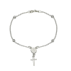 pulsera plata rosario con medalla