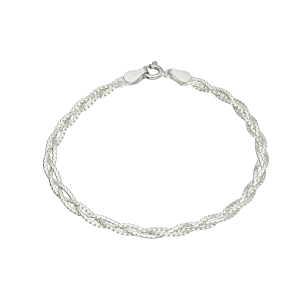 pulsera plata trenza greca