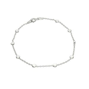 pulsera plata forcet + bolas chatas marteladas