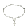 pulsera plata rosario con medalla