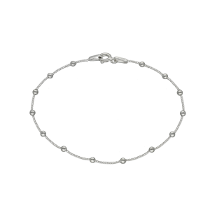 pulsera plata grumet 0.25 + bolitas