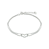 pulsera plata doble veneziana + corazon