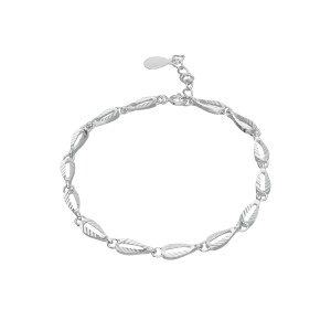 pulsera plata hojitas facetadas