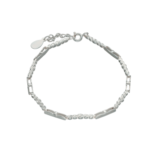 pulsera plata eslabones facetados