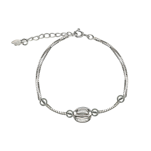 pulsera plata veneziana centro oval