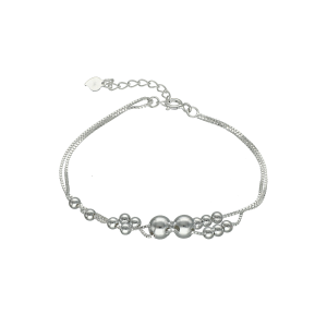 pulsera plata veneziana doble con bolas