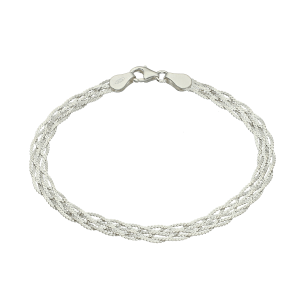 pulsera plata trenza serpentina