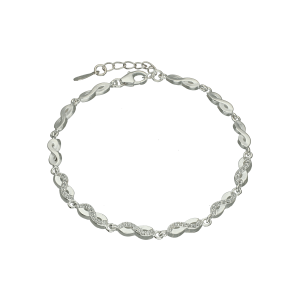 pulsera plata eslabones infinito con cubics