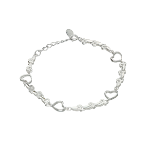 pulsera plata corazones