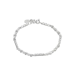pulsera plata barras + corazones