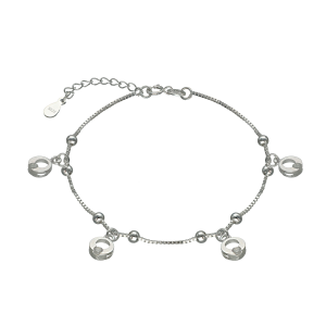 pulsera plata veneziana con dijes cubics