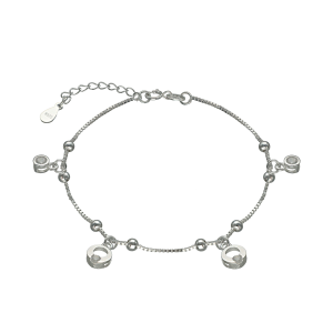 pulsera plata veneziana con dijes cubics
