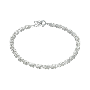pulsera plata corazones facetados