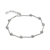 pulsera plata corazones con cubics