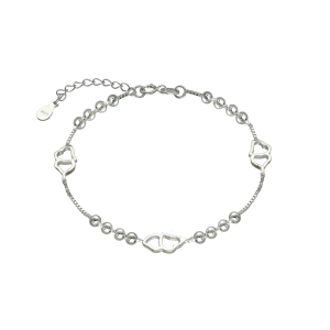 pulsera plata veneziana corazones