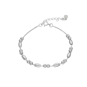 Pulsera plata veneziana + ovales