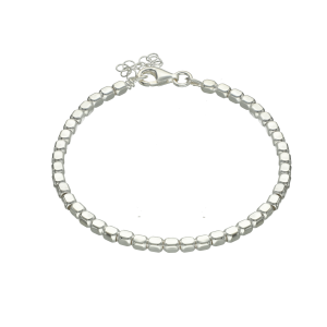 Pulsera plata cubos pasantes hilo interno de plata