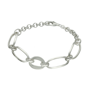 pulsera plata hueca ovales
