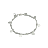 pulsera plata bolitas + dije corazón