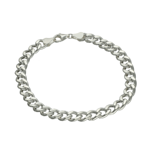 pulsera plata grumet hueca
