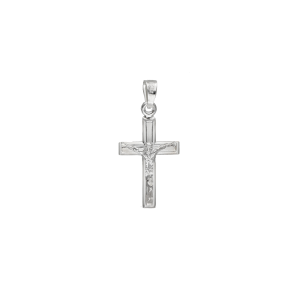 dije plata cruz con cristo opaca