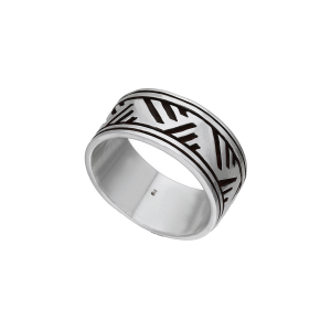 Anillo hombre cinta rayas diagonales