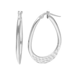 aro plata caña oval martelada