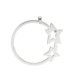 dije plata calado estrella con cubics