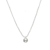 fantasía plata collar bolitas + dije bola lisa