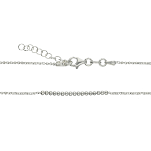 cadena plata rolo + bolitas