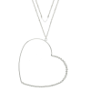 fantasía plata collar forcet + dije corazón con bolitas