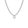 fantasía plata collar bolitas dije  corazón
