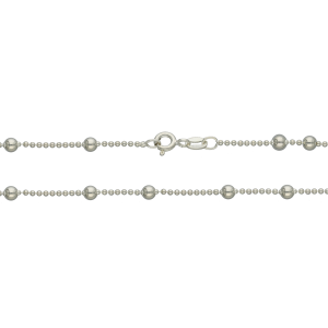 cadena plata collar bolitas 3x1