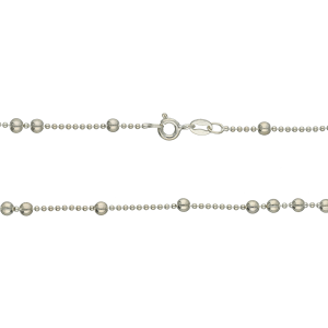 cadena plata collar bolitas 5x1