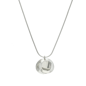 fantasía plata collar snake + dije círculo
