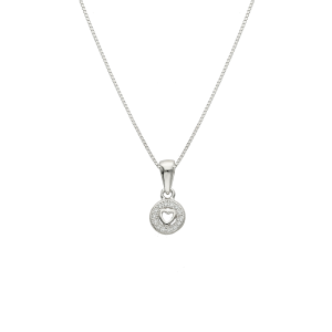 conjunto plata circulo corazon