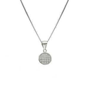 conjunto plata circulo con piedras