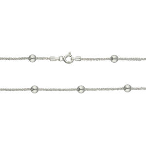 cadena plata margarita 0.25 bolitas 4mm