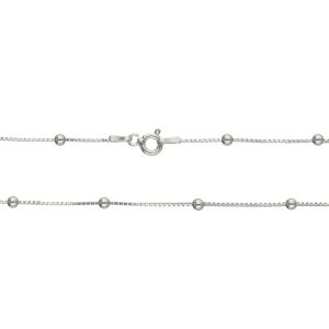 cadena plata venez15 bolitas 2.5mm