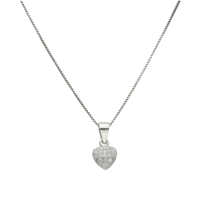 conjunto plata corazon con cubics