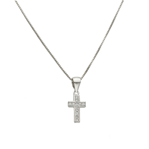 conjunto plata cruz con cubics
