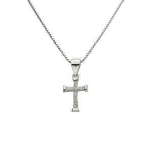 conjunto plata cruz con cubics