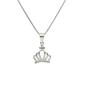 conjunto plata corona con cubics