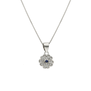 conjunto plata  trebol con piedra