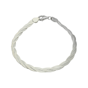 pulsera plata trenza doble