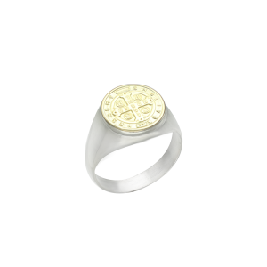 Anillo Sello San Benito Mini Duble