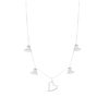 Collar ag cinco corazones calado y plano
