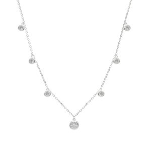 Collar ag siete dijes cubic virola 6 y 4mm