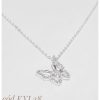 Collar mariposa plata y cubic 13x12mm