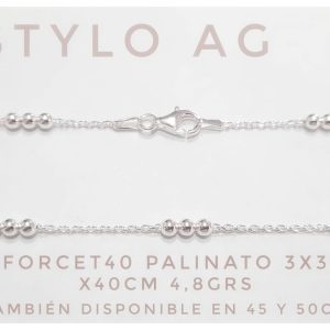 Cadena plata Forcet 40 palinato 3x3